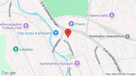Lägenheter att hyra i Karlshamn - kort over placeringen