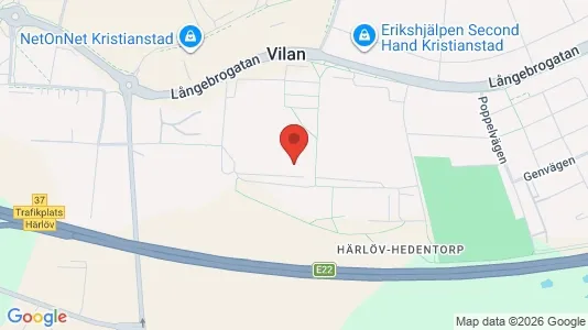 Lägenheter att hyra i Kristianstad - kort over placeringen