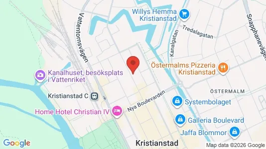 Lägenheter att hyra i Kristianstad - kort over placeringen