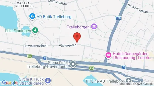 Lägenheter att hyra i Trelleborg - kort over placeringen