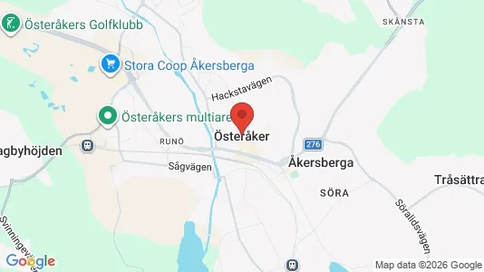 Radhus att hyra i Österåker - kort over placeringen