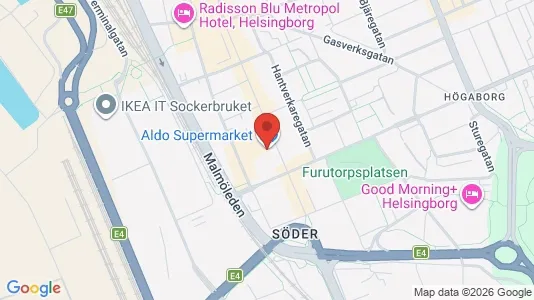 Lägenheter att hyra i Helsingborg - kort over placeringen