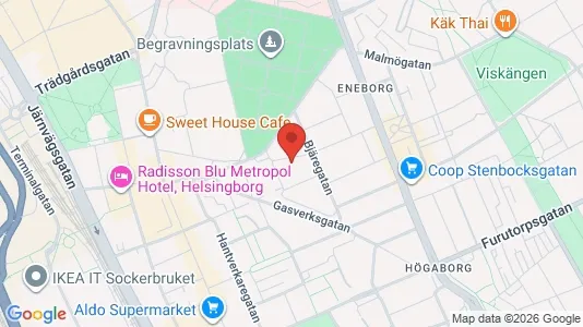 Lägenheter att hyra i Helsingborg - kort over placeringen