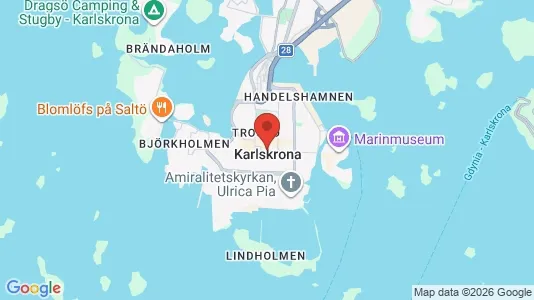 Hus att hyra i Karlskrona - kort over placeringen