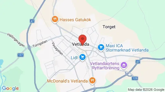Lägenheter att hyra i Vetlanda - kort over placeringen