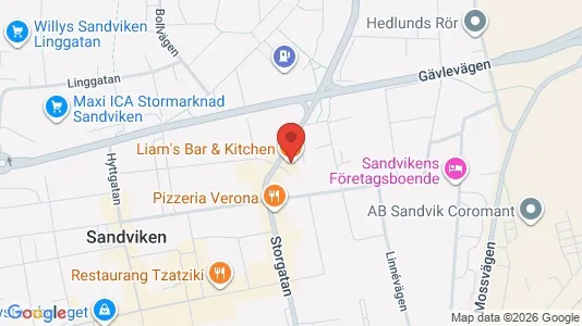 Lägenheter att hyra i Sandviken - kort over placeringen