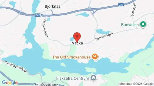 Rum att hyra i Nacka - kort over placeringen