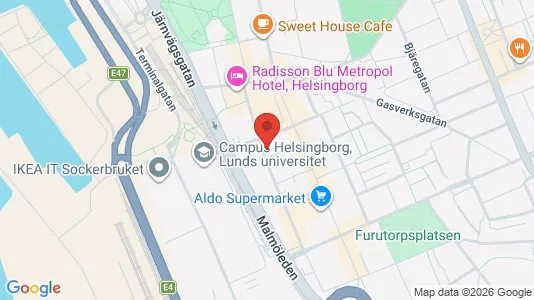 Lägenheter att hyra i Helsingborg - kort over placeringen