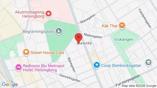 Lägenheter att hyra i Helsingborg - kort over placeringen