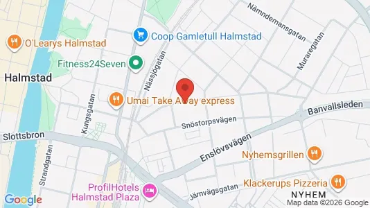 Lägenheter att hyra i Halmstad - kort over placeringen