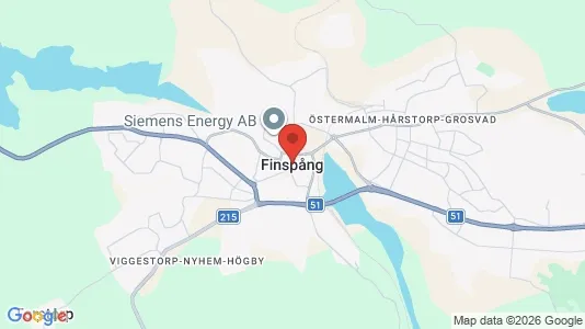 Hus att hyra i Finspång - kort over placeringen