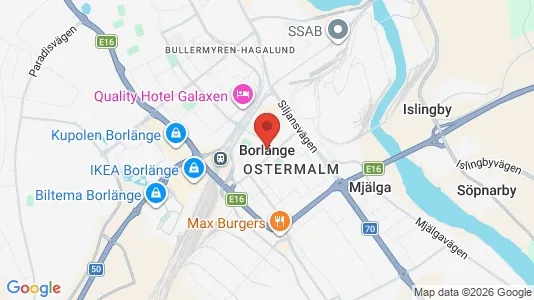 Lägenheter att hyra i Borlänge - kort over placeringen