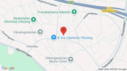 Lägenheter att hyra i Västerås - kort over placeringen