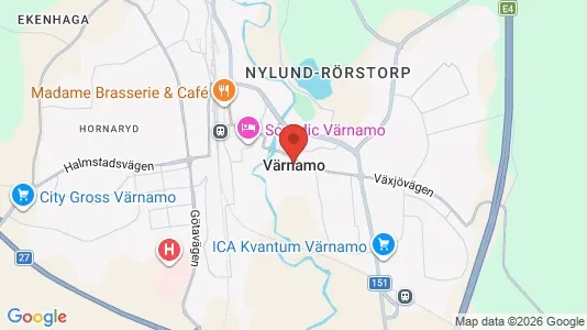 Lägenheter att hyra i Värnamo - kort over placeringen