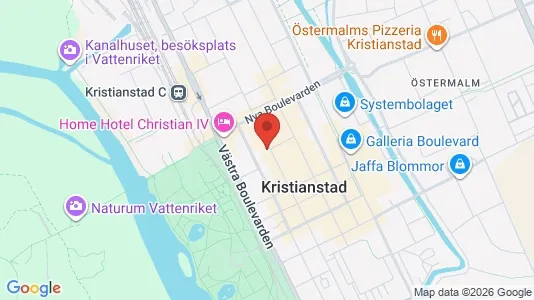 Lägenheter att hyra i Kristianstad - kort over placeringen