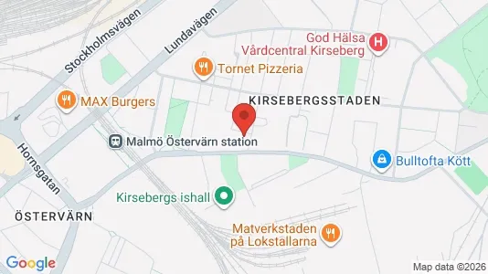 Lägenheter att hyra i Kirseberg - kort over placeringen