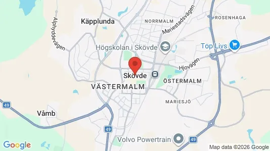 Rum att hyra i Skövde - kort over placeringen