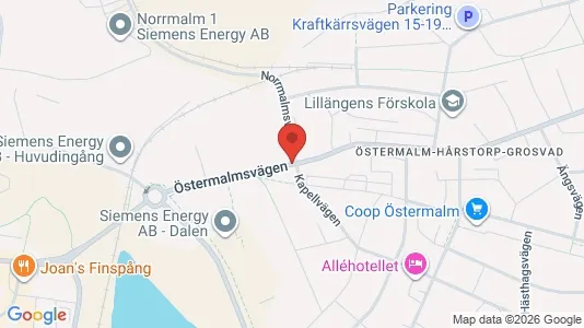 Rum att hyra i Finspång - kort over placeringen