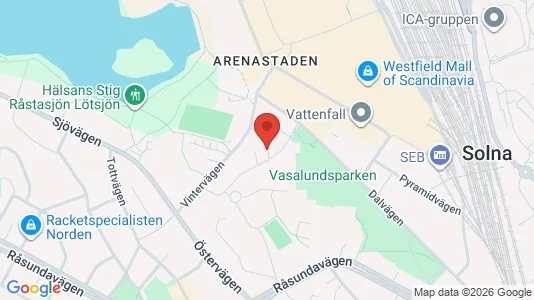 Lägenheter att hyra i Solna - kort over placeringen