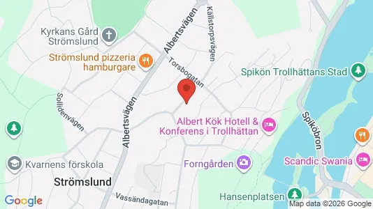 Lägenheter att hyra i Trollhättan - kort over placeringen