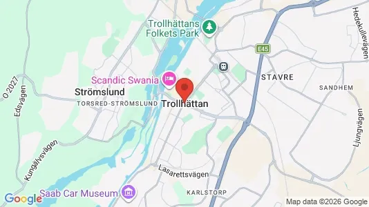 Hus att hyra i Trollhättan - kort over placeringen