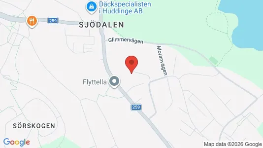 Lägenheter att hyra i Huddinge - kort over placeringen