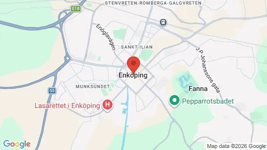 Rum att hyra i Enköping - kort over placeringen