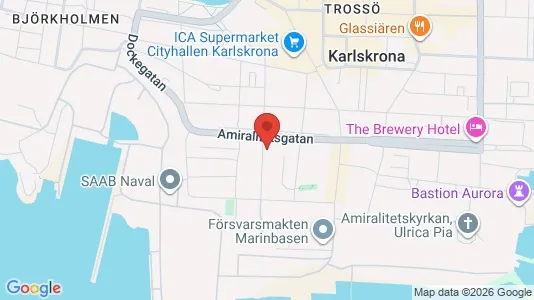 Lägenheter att hyra i Karlskrona - kort over placeringen