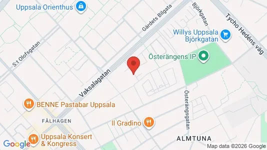 Lägenheter att hyra i Uppsala - kort over placeringen