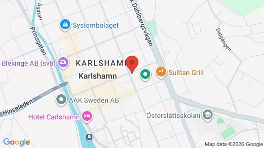 Lägenheter att hyra i Karlshamn - kort over placeringen