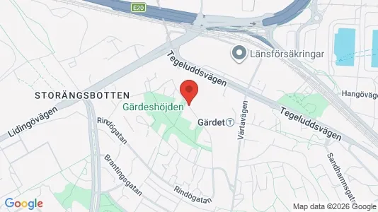 Lägenheter att hyra i Gärdet/Djurgården - kort over placeringen