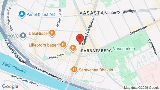 Lägenheter att hyra i Vasastan - kort over placeringen