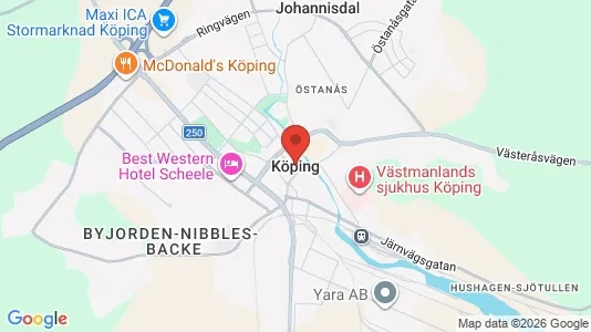 Lägenheter att hyra i Köping - kort over placeringen