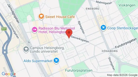 Lägenheter att hyra i Helsingborg - kort over placeringen