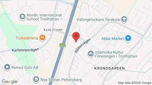 Rum att hyra i Trollhättan - kort over placeringen