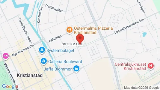 Lägenheter att hyra i Kristianstad - kort over placeringen