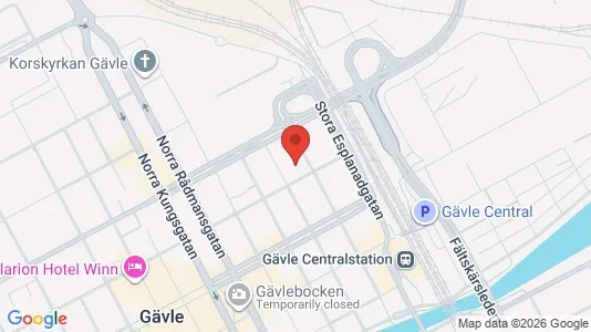 Lägenheter att hyra i Gävle - kort over placeringen