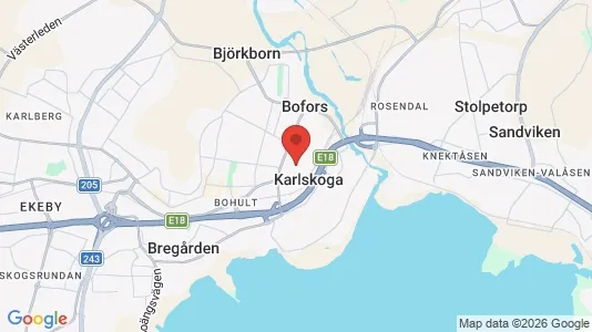 Hus att hyra i Karlskoga - kort over placeringen
