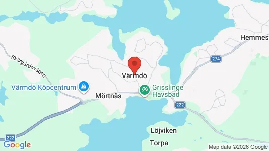 Hus att hyra i Värmdö - kort over placeringen