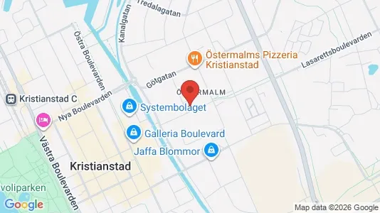 Lägenheter att hyra i Kristianstad - kort over placeringen