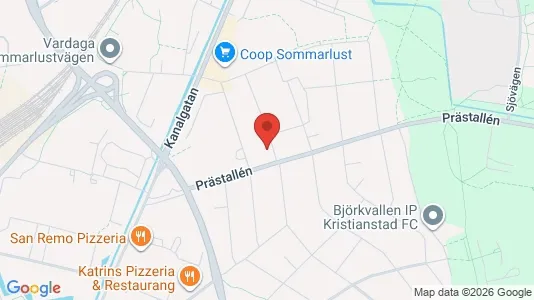 Lägenheter att hyra i Kristianstad - kort over placeringen
