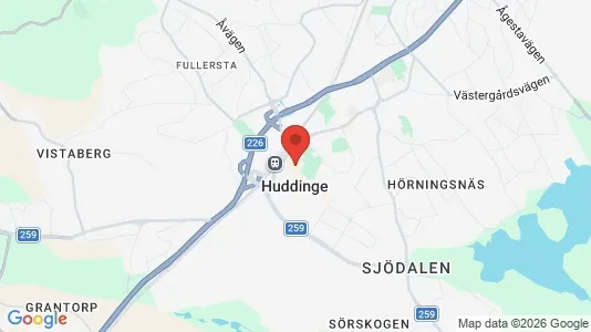 Radhus att hyra i Huddinge - kort over placeringen