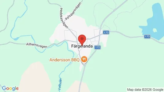 Hus att hyra i Färgelanda - kort over placeringen