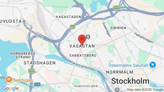 Lägenheter att hyra i Vasastan - kort over placeringen