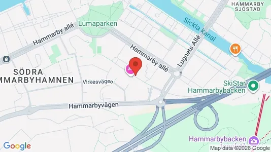Lägenheter att hyra i Hammarbyhamnen - kort over placeringen