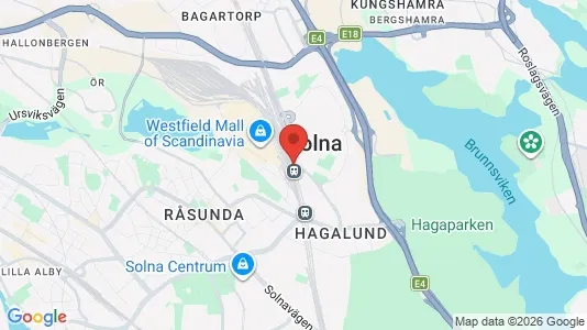 Rum att hyra i Solna - kort over placeringen