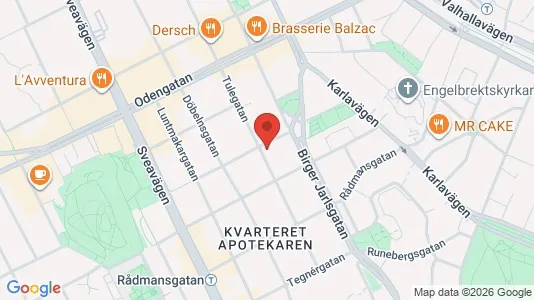 Lägenheter att hyra i Vasastan - kort over placeringen