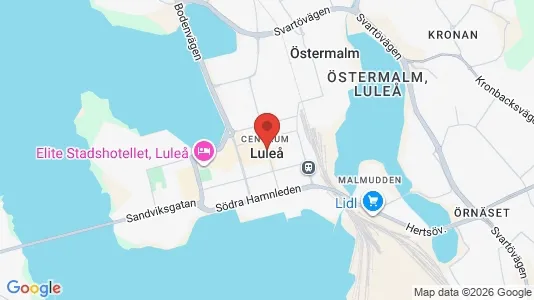 Radhus att hyra i Luleå - kort over placeringen