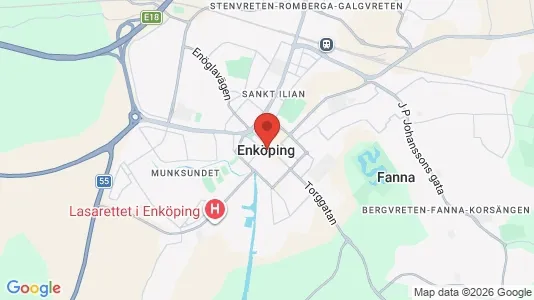 Radhus att hyra i Enköping - kort over placeringen