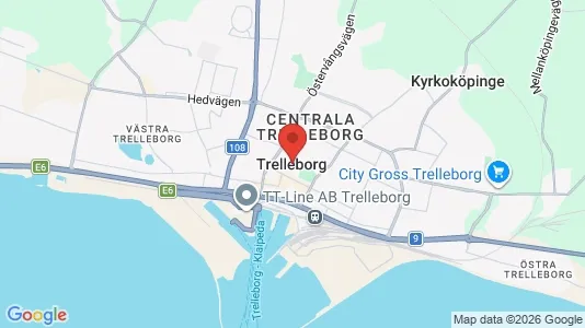 Rum att hyra i Trelleborg - kort over placeringen